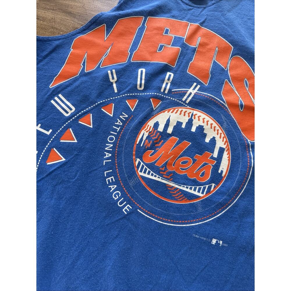 New York Mets 1993 Tank Top Hanes Heavyweight USA Made 100% Cotton Vintage - Picture 2 of 7